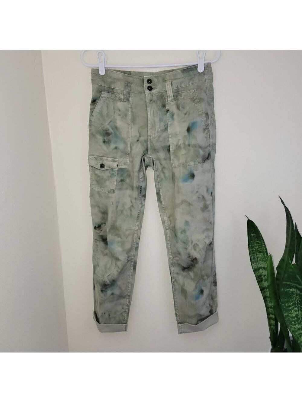 Anthropologie The Wanderer Cargo Tie Dye Slouchy Utility Pants Women's Size 25 - Picture 2 of 14